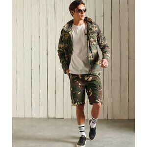 Superdry Mens Rookie Edition Camo Patch Military Jacket Size Large Green AN EXC